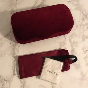 Burgundy GUCCI sunglass case